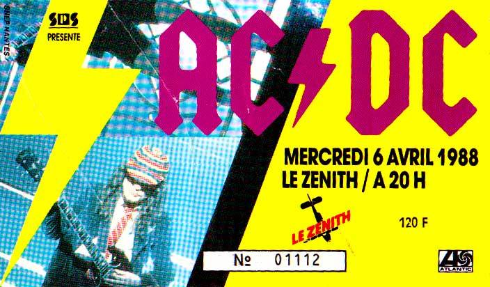 AC DC Dokken Le Z nith Paris April 6 1988 Concert My Concert 