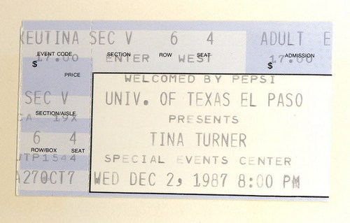 Tina Turner Level 42 U T Special Event Center El Paso December 