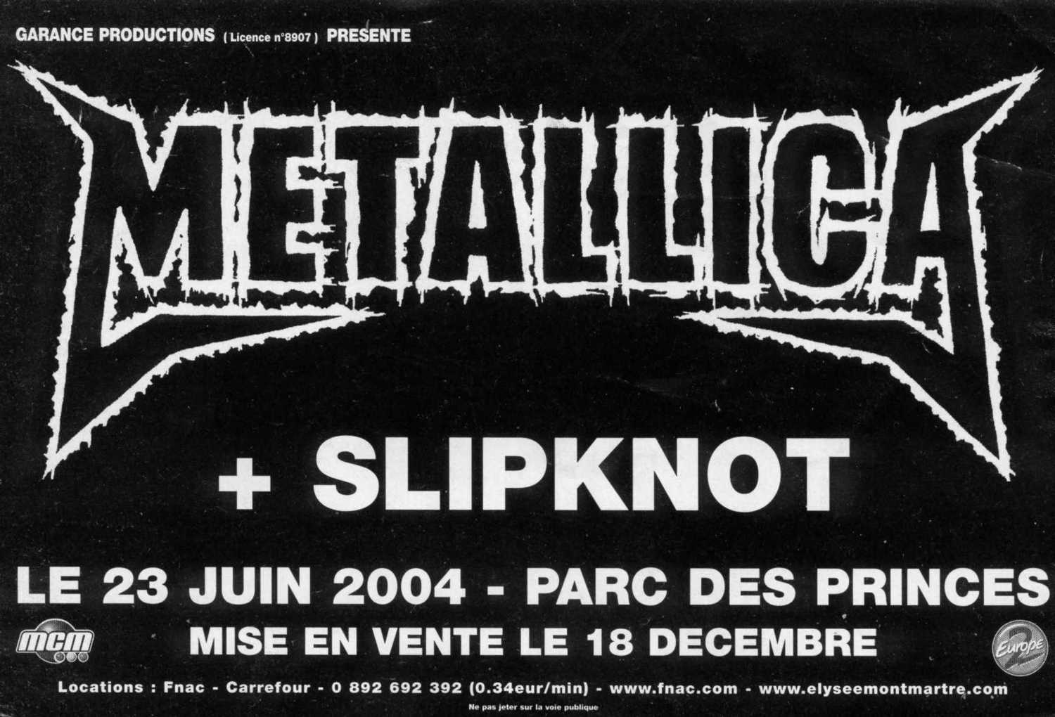 metallica slipknot tour 2004
